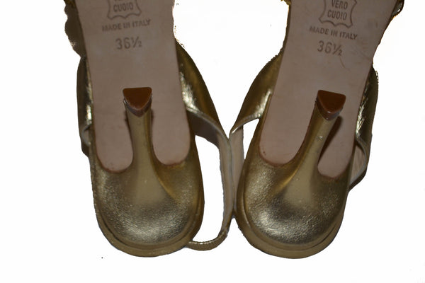 Jimmy Choo Metallic Gold Sandal Size 36.5