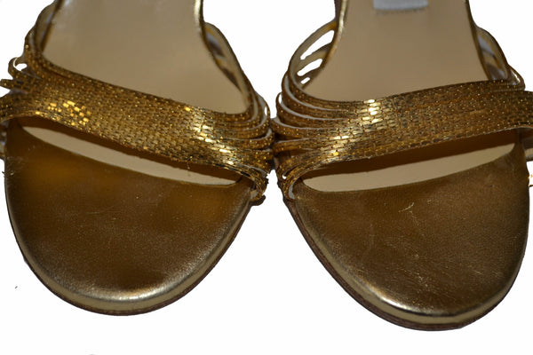 Jimmy Choo Metallic Gold Sandal Size 36.5