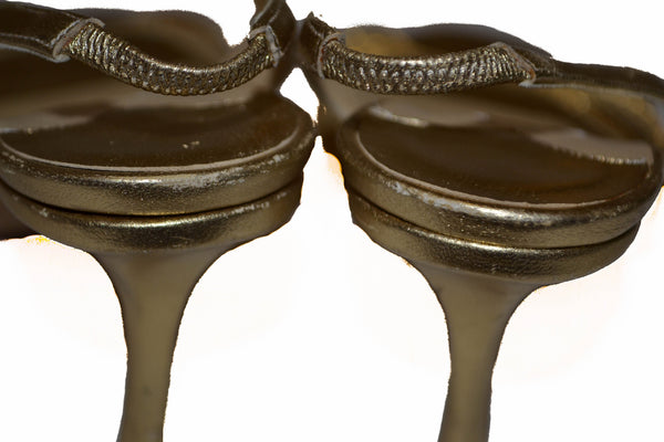 Jimmy Choo Metallic Gold Sandal Size 36.5
