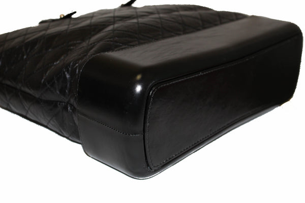 Chanel Black Aged Calfskin Quilted Large Gabrielle Shopping Tote