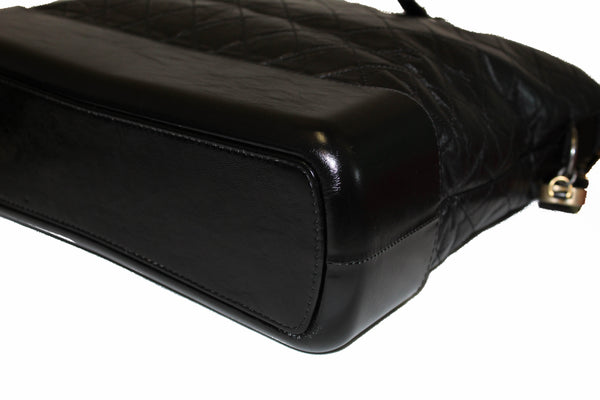 Chanel Black Aged Calfskin Quilted Large Gabrielle Shopping Tote