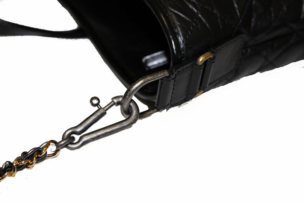 Chanel Black Aged Calfskin Quilted Large Gabrielle Shopping Tote