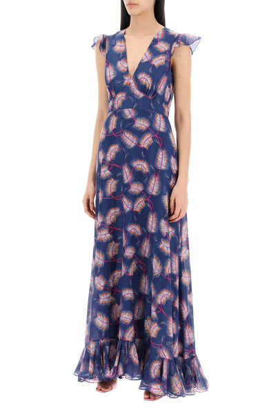 maxi cotton and silk emma dress. 1890 1807 QUILL NAVY