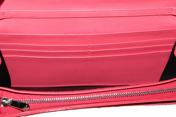 Christian Dior Coral Red Patent Cannage Miss Dior Rendezvous Wallet
