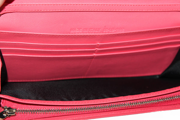Christian Dior Coral Red Patent Cannage Miss Dior Rendezvous Wallet