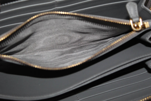 Prada Grey Women's Bow Detail Continental Leather Wallet