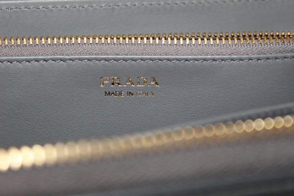 Prada Grey Women's Bow Detail Continental Leather Wallet