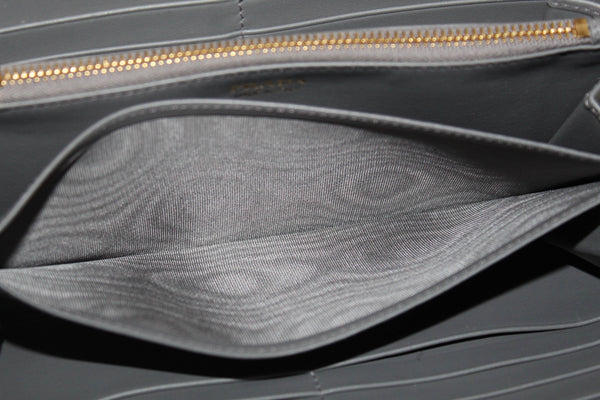 Prada Grey Women's Bow Detail Continental Leather Wallet