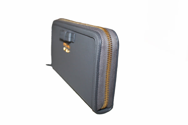 Prada Grey Women's Bow Detail Continental Leather Wallet