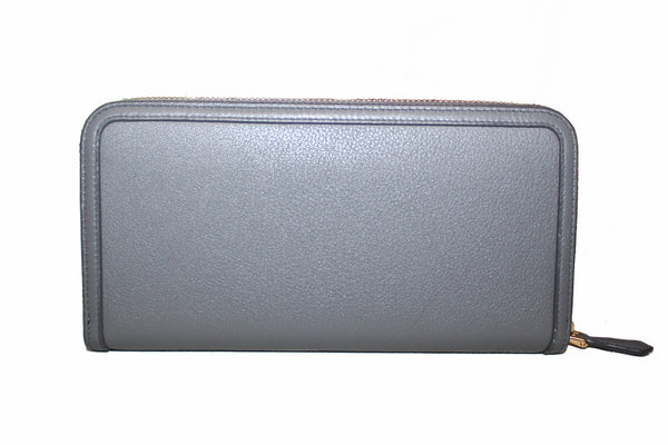 Prada Grey Women's Bow Detail Continental Leather Wallet
