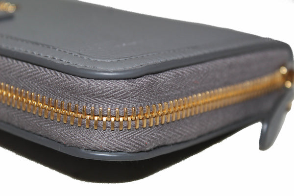 Prada Grey Women's Bow Detail Continental Leather Wallet