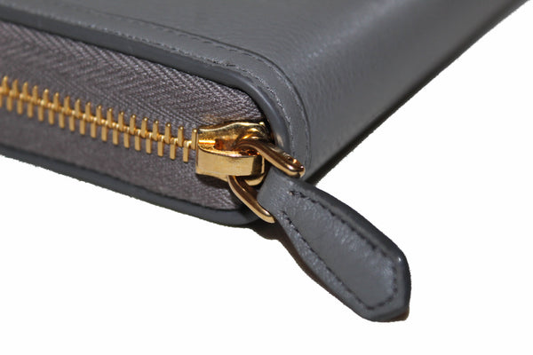 Prada Grey Women's Bow Detail Continental Leather Wallet
