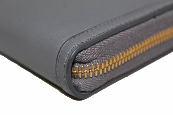 Prada Grey Women's Bow Detail Continental Leather Wallet