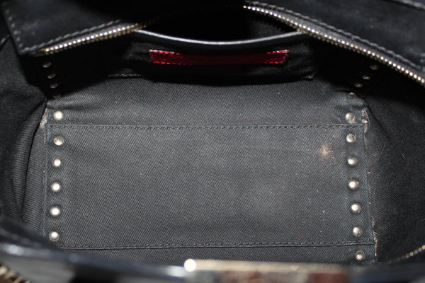 Valentino Black Leather Rockstud Micro Mini Tote Bag