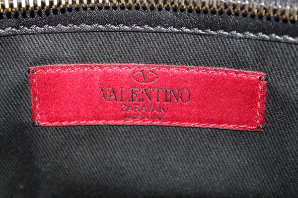 Valentino Black Leather Rockstud Micro Mini Tote Bag