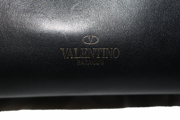 Valentino Black Leather Rockstud Micro Mini Tote Bag