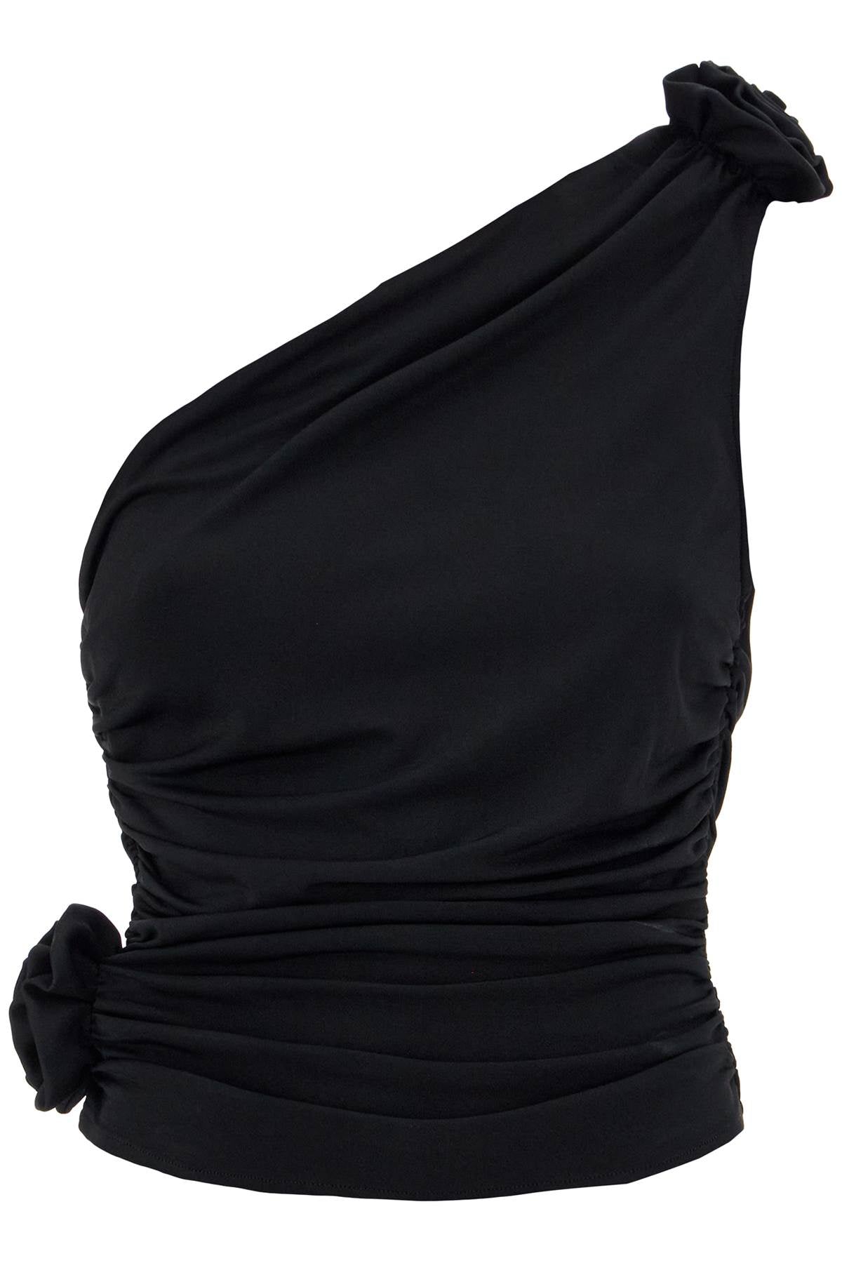 one-shoulder jersey top 193423 BLACK