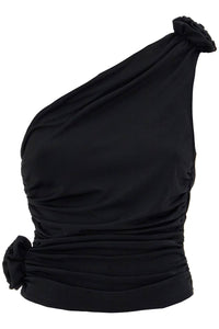 one-shoulder jersey top 193423 BLACK