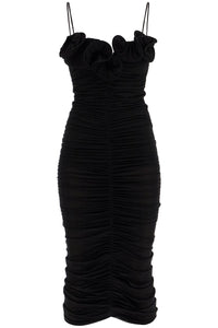 draped jersey dress with 195724 BLACK