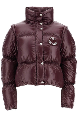 burgundy nylon jacket with high padded collar 1A000 09 M4441 BURGUNDY