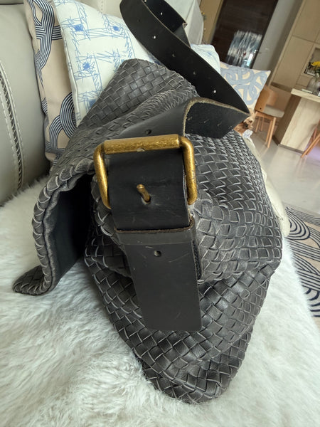 Bottega Veneta Intrecciato Shoulder Bag 161314 grey