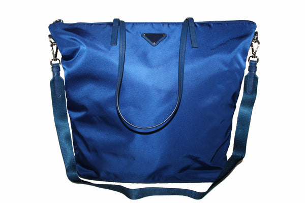 新的Prada Blue Nylon Tessuto手提袋帶皮帶1BG189