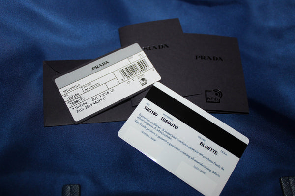 新的Prada Blue Nylon Tessuto手提袋帶皮帶1BG189