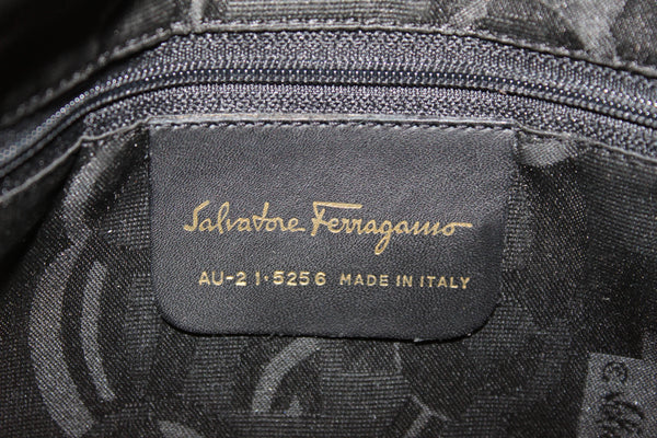 Salvatore Ferragamo Brown Fabric Drawstring Shoulder Bag
