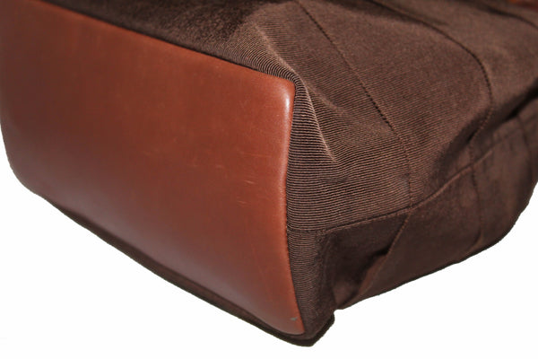 Salvatore Ferragamo Brown Fabric Drawstring Shoulder Bag