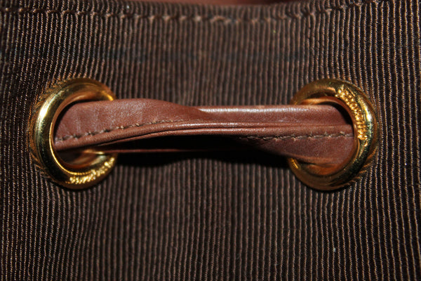 Salvatore Ferragamo Brown Fabric Drawstring Shoulder Bag