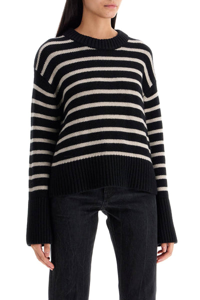 striped cashmere sony pullover sweater 2024267 BLACK/SAND STRIPES