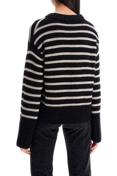 striped cashmere sony pullover sweater 2024267 BLACK/SAND STRIPES