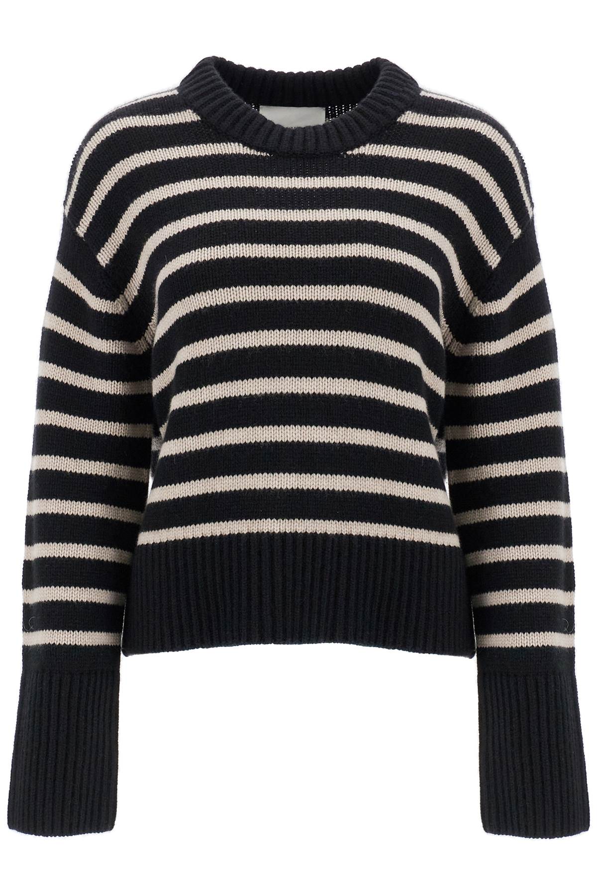 striped cashmere sony pullover sweater 2024267 BLACK/SAND STRIPES