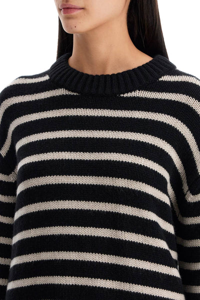 striped cashmere sony pullover sweater 2024267 BLACK/SAND STRIPES