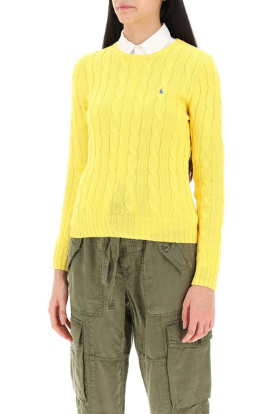 cable knit cotton sweater 211891640007 TRAINER YELLOW