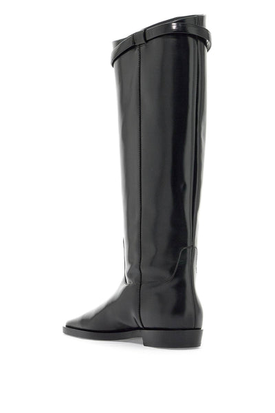 leather riding boot 211 901 825 BLACK