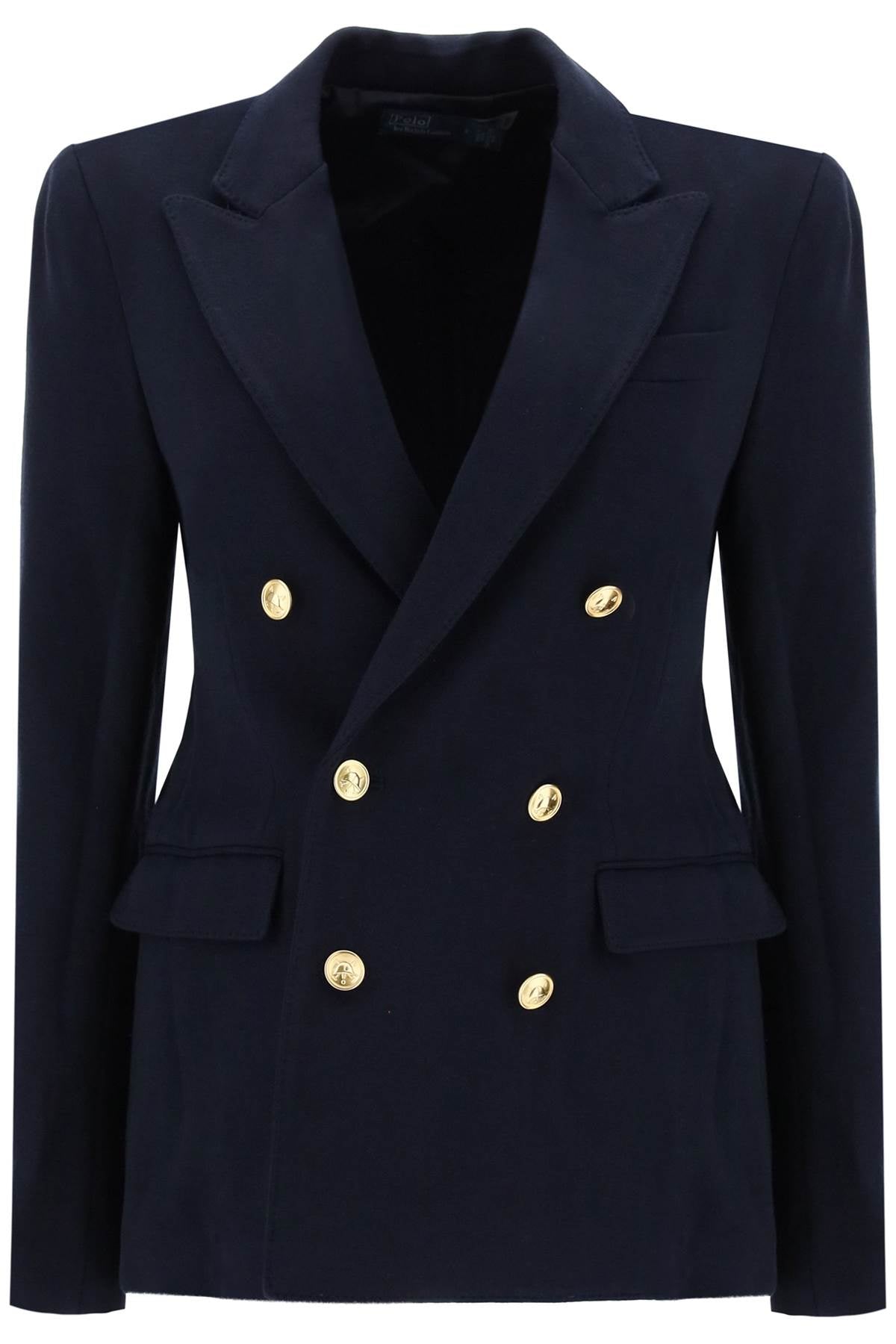 knitted double-breasted blazer 211910134001 PARK AVENUE NAVY