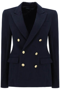 knitted double-breasted blazer 211910134001 PARK AVENUE NAVY