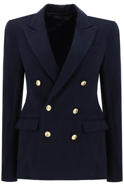 knitted double-breasted blazer 211910134001 PARK AVENUE NAVY