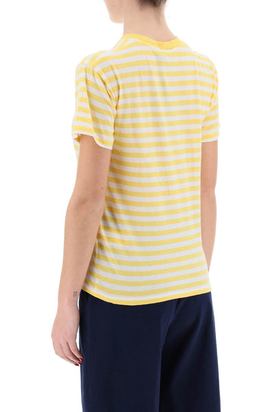 striped crewneck t-shirt 211924293002 CHROME YELLOW WHITE