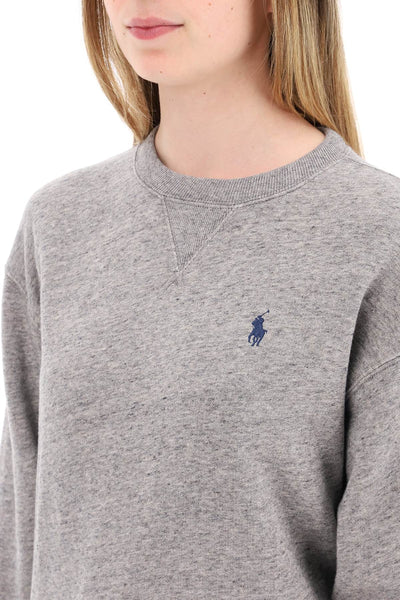 embroidered logo sweatshirt 211935582006 DARK VINTAGE HEATHER