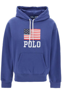 hooded sweatshirt with flag print 211935600002 CHARTER BLUE
