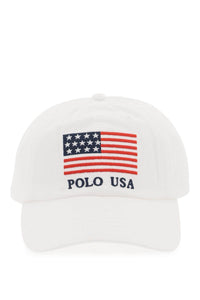 baseball cap in twill with embroidered flag 211949923001 CERAMIC WHITE