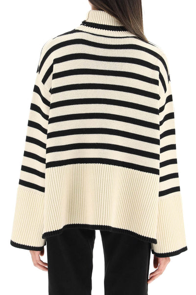 striped wool cotton turtleneck 212 562 758 LIGHT SAND STRIPE