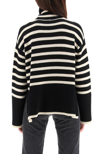 striped wool cotton turtleneck 212 562 758 BLACK STRIPE