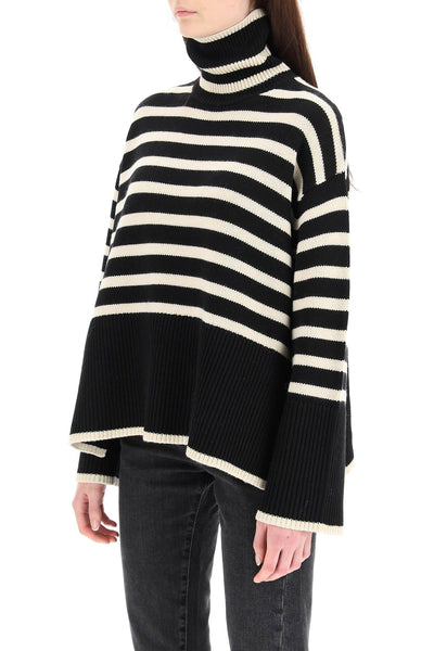 striped wool cotton turtleneck 212 562 758 BLACK STRIPE