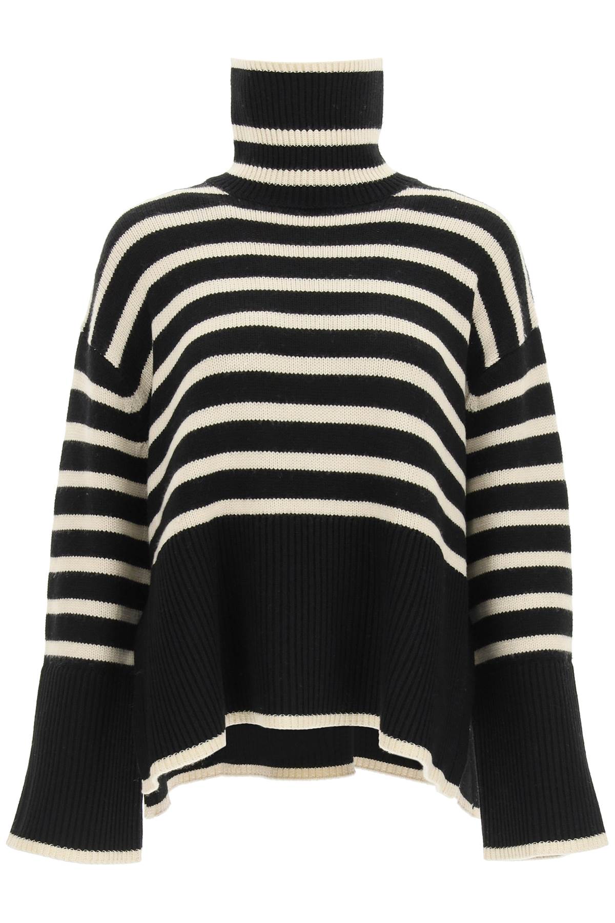 striped wool cotton turtleneck 212 562 758 BLACK STRIPE