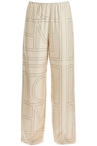 monogram silk pajama pants 213 255 707 IVORY MONOGRAM