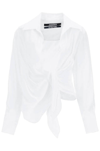 la chemise bahia' draped blouse 213SH002 1020 WHITE
