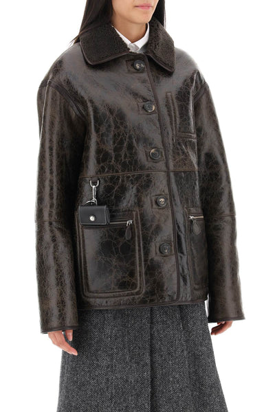 ada reversible shearling jacket 22020 DISTRESSED BROWN